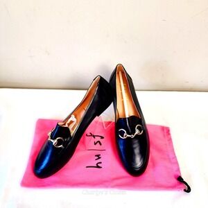 FS/NY French Soles Flats NWOB 8.5 Black Horsebit Leather Spain Minimalist Luxe